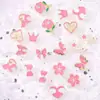 Accesorios para Uñas Arte de Uñas Corazón Rosa Mariposa Materiales DIY Pedrería Decorativa Decoraciones de Uñas Rosa Accesorios de Uñas Portátiles
