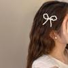 Horquilla francesa elegante con lazo de perla para mujer, elegante horquilla con clip superior, pinza para la parte posterior de la cabeza, clip de pico de pato, accesorios para el cabello de alta calidad