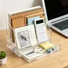 Caja de Almacenamiento de Archivos de Escritorio de Acrílico Transparente Transfronteriza Estante de Almacenamiento Multifuncional para Sobres y Papel de Carta Personalización