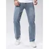 Jeans para Hombre, Elásticos y Cómodos, Pantalones de Mezclilla de Pierna Recta en Azul Marino, Pantalones Sencillos y Adelgazantes para Hombre, Adecuados para Todas las Estaciones