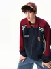 Sudadera con cremallera y cuello alto deportiva de calle para hombre, nuevo estilo de otoño, bloques de color estilo americano, chaqueta casual con cuello alto para parejas