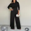 2026 Ropa de Verano Nueva para Mujer Estilo Europeo y Americano Transfronterizo Mono Moda Casual Color Sólido Holgado Mono de Pierna Ancha
