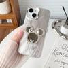 Hilo de plumas imd para funda de teléfono móvil apple 15 iphone14 oso de dibujos animados 11 espejo de amor 12 minnie maquillaje