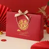 Bolsa de Regalo con Caramelo para Boda de Recién Casados, Artículos para Boda, Caja de Regalo, Bolsa de Tote Festiva Estilo Chino, Bolsa de Tote "Mi Familia Tiene Buenas Noticias"
