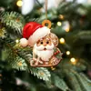 Nuevo Colgante Plano de Acrílico con Letra de Jengibre de Santa Claus Adornos para Árbol de Navidad Adornos Festivos