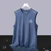 Envío Rápido Chal de Hielo de Seda Moderno para Hombre con Cuello Redondo, Transpirable de Malla de Secado Rápido Chal Deportivo de Hombro Ancho, Ropa de Abrigo sin Mangas para Hombre
