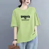 Blusa que cobre a barriga 2026 Novo Estilo Versátil Tendência Tamanho Grande Moda Camiseta Estampada para Mulheres Comércio Exterior Transfronteiriço Camiseta Básica