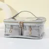 Bolsa de Cosméticos Sencilla con Patrón de Cocodrilo para Mujer, Bolsa de Almacenamiento Grande de Alta Gama, Neceser Portátil Impermeable para Viajes