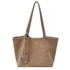 Bolsa Tote Macia de Grande Capacidade Transfronteiriça Feminina Retrô Sensação de Luxo Bolsa de Ombro Único Moda Versátil Bolsa de Mão para o Dia a Dia Personalização
