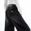 Jeans retro americano azul de perna reta, corte solto, para mulheres, novo para 2026, calça casual e versátil de cor clara, comprimento total