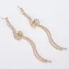 Moda Europeia e Americana Longos Brincos de Franja com Strass para Noiva Acessórios de Temperamento para Jantar de Socialites Brincos E372