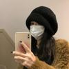 Grande versão chapéu de pescador boina pilha boné três em um gorro de lã quente rosto pequeno grande circunferência da cabeça gorro de malha gorro frio