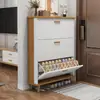 Gabinete de Zapatos Ultradelgado para Entrada del Hogar, Gabinete de Entrada de Pared abatible, Zapatero Estrecho para Sala de Estar de Apartamento Pequeño con Patas de Madera Maciza, Venta al por Mayor