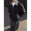 Jaqueta Casual Nova Outono 2026 Estilo Americano Color-Block Caimento Solto para Homens, Peça de Roupa Externa Estilosa e Versátil