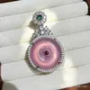 Colgante con hebilla de seguridad de calcedonia verde hielo de alta calidad, suministro en vivo de fábrica, con incrustaciones de luz de luna blanca fluorescente, colgante de verano, regalo al por mayor