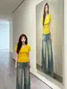Camiseta de Manga Corta con Cuello en V para Mujer, Algodón Puro, Esencial Nuevo de Verano 2026, Múltiples Colores Disponibles, Corte Ajustado, Top de Moda