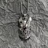 Anillo desgastado para hombre, elegante y exagerado, con colgante de calavera de roca de pollo frito con núcleo muerto ruso loco, hecho a mano