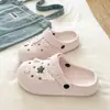 Sandálias Retro Japonesas para Uso Externo Ins com Bolinhas Estrelas EVA Birken Versátil Pessoa Preguiçosa Bico Fechado Crocs Feminino