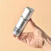 Botella de Vidrio Triangular Set 30ml-120ml Veta Plateada, Botella para Cuidado de la Piel Líquido Plateado Perlado, Botella para Crema 50g