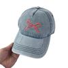 Gorra de béisbol bordada con lazo tridimensional de mezclilla lavada nueva estilo coreano para hombre y mujer, para salida de primavera, street style, gorra con visera a prueba de sol