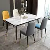 Mesa de comedor apartamento pequeño hogar mesa moderna minimalista Nordic mesa de comedor y silla combinación de lujo ligero 4 personas 6 personas mesa de comedor rectangular