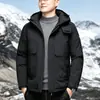 2026 Invierno Nuevo Chaqueta de Plumas Gruesa Desmontable con Capucha para Hombre Color Sólido Casual Ropa para Hombre Moda Versátil Abrigo Cálido
