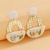 Pendientes de Arcilla Polimérica Hechos a Mano Estilo Jardín de Monet Pintura al Óleo Nueva Pendientes de Cerámica Blanda Pendientes para Mujer de Gama Alta Hechos a Mano