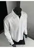 Camiseta Casual de Manga Longa Estilo Americano para Homens e Mulheres, Simples, Pesada, Adolescente, Solta, Gola Lapela, Pulôver, Tendência, Versátil, Camisa Base