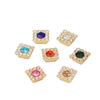 Accesorios de cuentas para uñas diy nuevo taladro hebilla lazo doble flor pedrería flor taladro de 10 mm placa de flor cuadrada venta al por mayor