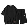Traje deportivo informal con sello de acero tridimensional para hombre, camiseta de manga corta de talla grande, holgado, transpirable, talla grande, de verano
