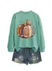 Amazon eBay sitio independiente moda divertida para mujer nuevo rugby calabaza hoja de arce otoño e invierno sudadera camisa de comercio exterior