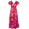Primavera/Verão 2026 Amazon Ebay Site Independente Mais Vendido Vestido Longo Estampado Feminino com Decote V Botões e Amarração na Cintura
