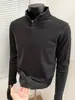 Camiseta interior de polar estilo americano de manga larga para hombre, nueva colección otoño/invierno 2026, diseño moderno y minimalista, top casual con cuello alto pequeño