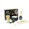 Set de Té Matcha de Cerámica Rústica Estilo Japonés Pintura de Paisaje Tazón de Matcha con Pico Batidor de Té de Cerámica Caja de Regalo de 4 Piezas Transfronterizo