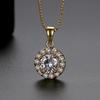 Collar Jinse Corea Super Flash Cobre Zircón Colgante Disco Estilo Joyería Hada Diamante Completo Joyería para el Cuello Venta al por Mayor