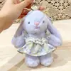 Saia Floral Autêntica de Coelho Wendy 16cm Pingente de Pelúcia Estilo Ins Boneca Chaveiro de Mochila Escolar Pequeno Presente Atacado