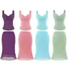 Top de tirantes de malla con volantes, escote en V y estampado de cruces moradas para mujer, Top de Primavera/Verano