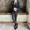 Blazer Casual Masculino 2025 Primavera e Outono Estilo Coreano Manga Longa Moda Urbano Terno de Três Peças Calça de Terno Terno