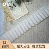 Borde de Encaje Arrugado de Gasa Plisada para Accesorios DIY Hechos a Mano para Mujer, Encaje para Dobladillo de Ropa, Puños Plisados, Encaje para Cuello