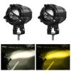 Venta al por mayor del fabricante Motocicleta Motocicleta Foco LED Lente de Dos Colores Luz de Trabajo Externa Haz Lejano y Bajo Luz LED para Motocicleta