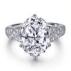 Anillo Oval de Zircón Plata Esterlina para Mujer Nicho de Alta Gama Europeo y Americano Transfronterizo Anillo de Plata 925 Anillo de Zircón