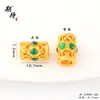Esperando Cuentas Espaciadoras Tradicionales Chapadas en Oro Accesorios para Pulseras DIY, Color Esmalte Rojo y Azul Goteo de Aceite Forma de Cintura Pequeña Accesorios Chapados en Oro con Agujero