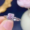 Anillo de Zafiro en Polvo Natural Anillo Cuadrado Incrustado con Anillo de Plata de Ley 925 Para Mujer Explosiones de Comercio Electrónico Transfronterizo Directo