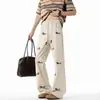 Pantalones Casuales Bordados de Dachshund Estilo Retro Americano para Hombres y Mujeres Verano 2025 Pantalones Rectos para Pareja Pantalones Deportivos Sueltos Bootcut