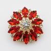 Botón redondo de flor de 38 mm con diamantes de imitación de cristal, accesorios de joyería, hebilla decorativa para ropa con incrustaciones de diamantes hecha a mano