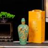 Botella de Vino Vacía Cerámica Jingdezhen 2.5kg Chapada en Oro Ocho Caballos Almacenamiento Tarro Sellado para Vino Adornos Decorativos para el Hogar Tarro para Vino