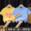 Camiseta de Manga Corta de Verano para Niños y Niñas Mayores Algodón Puro 2025 Nueva Ropa Familiar Estilo Dibujos Animados Camisa Top Holgado