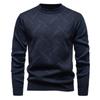 Transfronteiriço 25 Novas Malhas de Inverno Masculinas com Forro de Fleece e Espessadas Casuais de Gola Redonda Quentes Malhas Masculinas para Homens de Meia-Idade