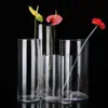 Jarrón de vidrio para arreglos florales hidropónicos, decoración del hogar, transparente, simple, de forma recta, sensación de alta gama, ligero