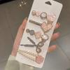 Corea del Sur Dongdaemun Lindo Pluma Traje de 6 Horquillas Sentido Avanzado Clip Oso Flequillo Clip de Borde Nueva Horquilla
